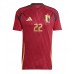 Camiseta Bélgica Jeremy Doku #22 Primera Equipación Replica Eurocopa 2024 mangas cortas